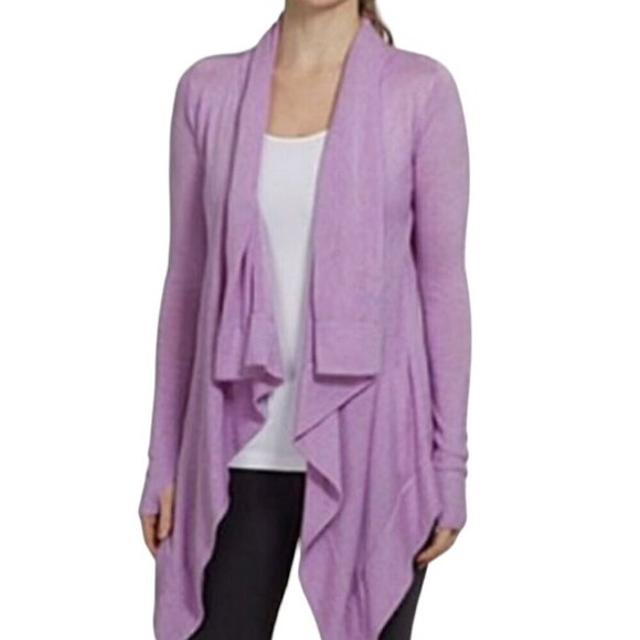 Lululemon Live Healthy Waterfall Open Front Long Sleeve Wrap Cardigan Purple 4 - Picture 1 of 8